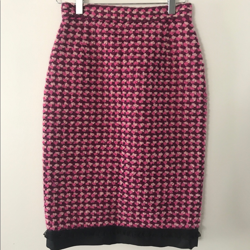 J. Crew pink and black pencil skirt